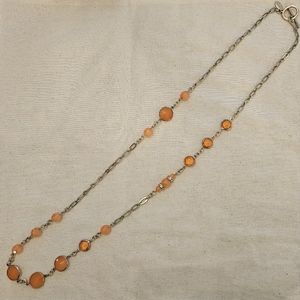 Long Peach Statement Necklace